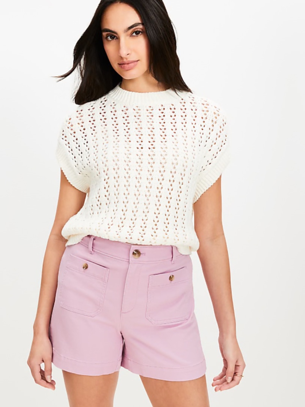 👗LOFT Palmer Women's Lavender/pink Cotton Shorts